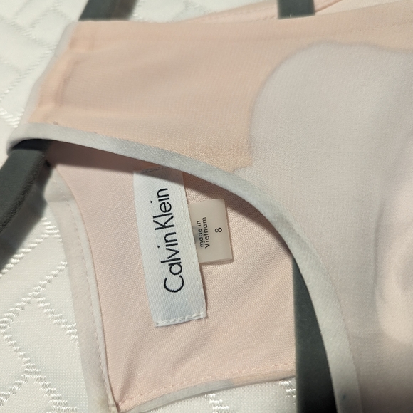 Calvin Klein Blush Pink Floral Shift Dress, Size 8 - Picture 5 of 6